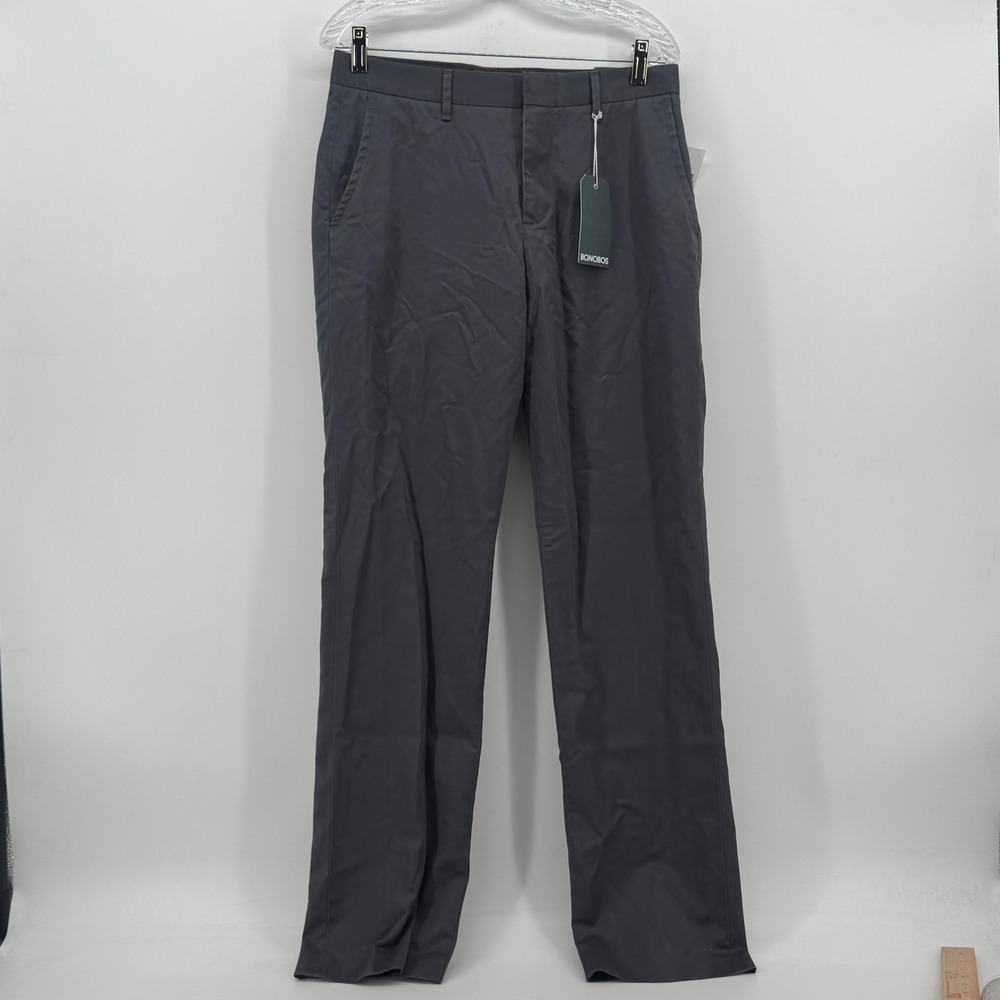 Bonobos Weekday Warriors Grey Straight Leg Non-Iron Dress Pants 30x32 NEW